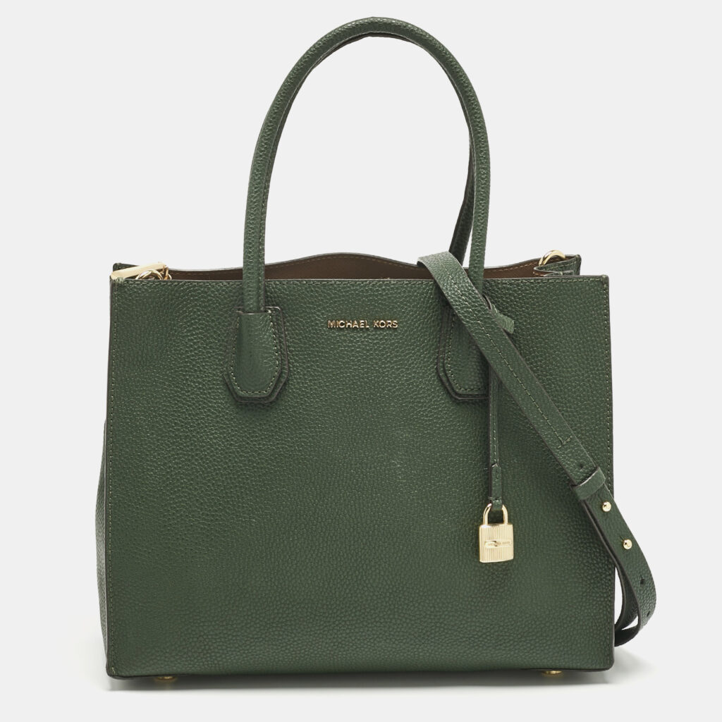 Michael Kors Green Leather Large Mercer Tote Michael Kors Green Leather Large Mercer Tote