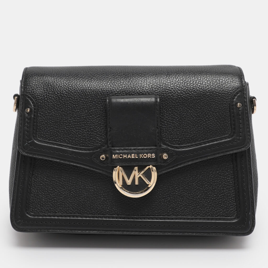 luxury-women-michael-kors-used-handbags-p1220356-001-1.jpg Michael Kors Black Leather Medium Jessie Shoulder Bag