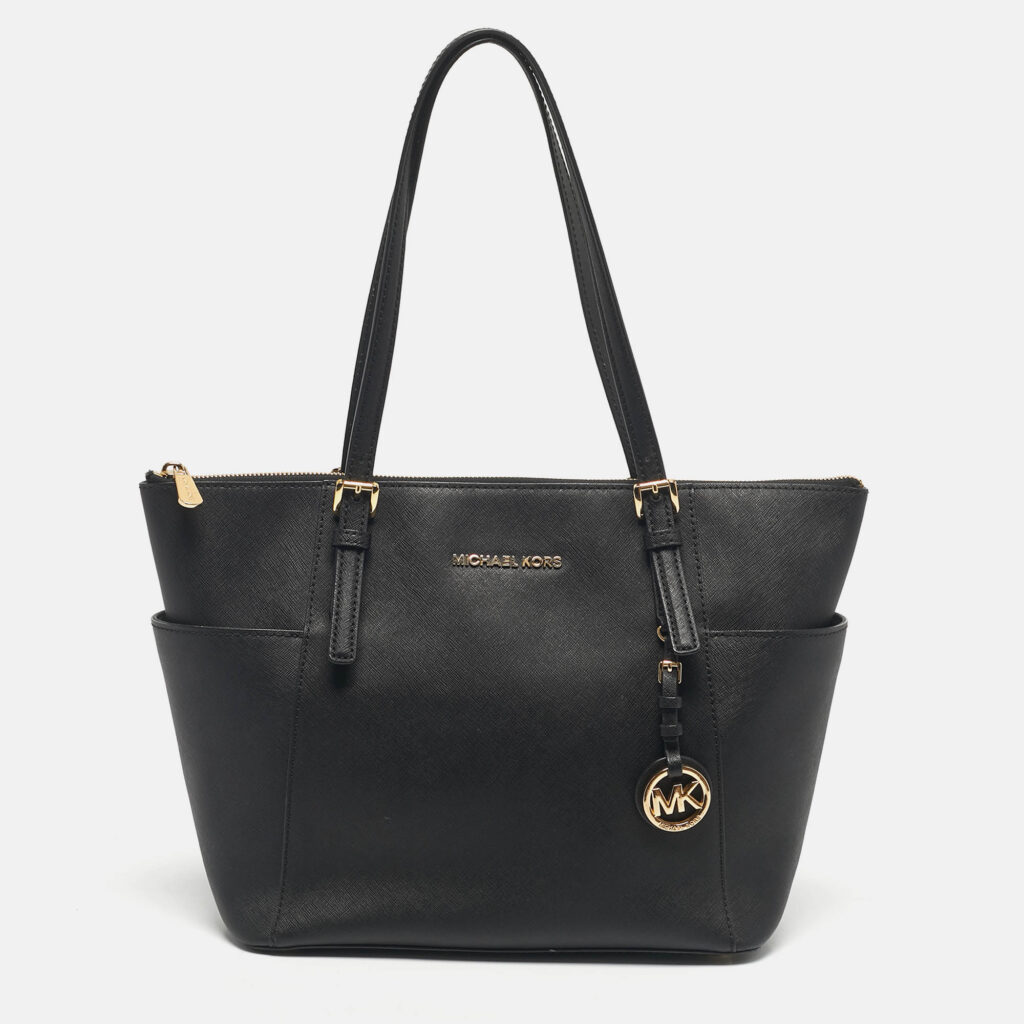 luxury-women-michael-kors-used-handbags-p1223214-012.jpg Michael Black Leather East West Top Zip Tote