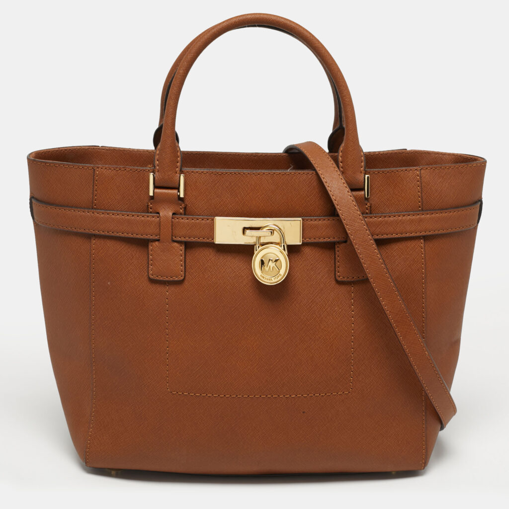 Michael Kors Brown Leather Hamilton Moderne Tote