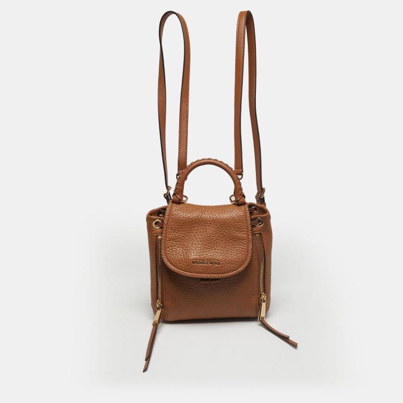 Michael Kors Brown Leather Extra Small Viv Backpack Michael Kors Brown Leather Extra Small Viv Backpack