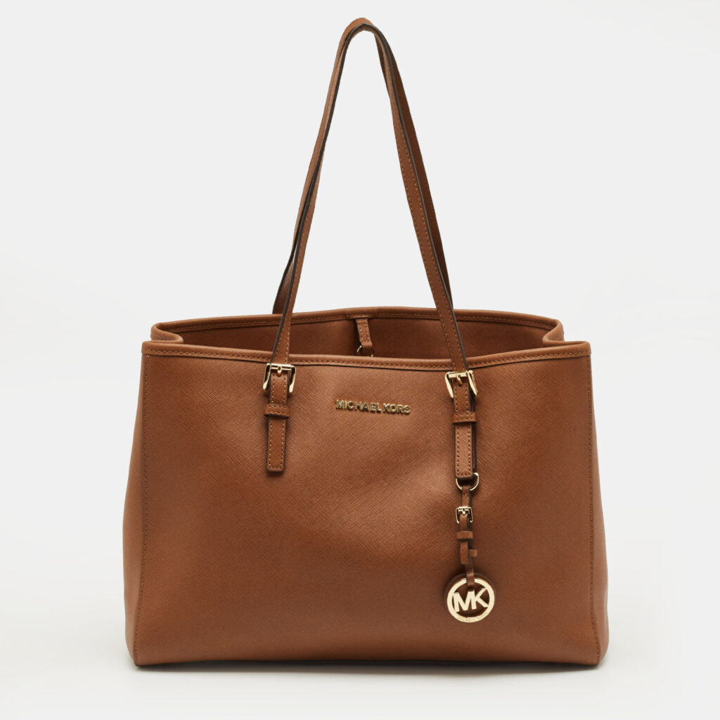 Michael Kors Brown Leather Large Jet Set Travel Tote Michael Kors Brown Leather Large Jet Set Travel Tote