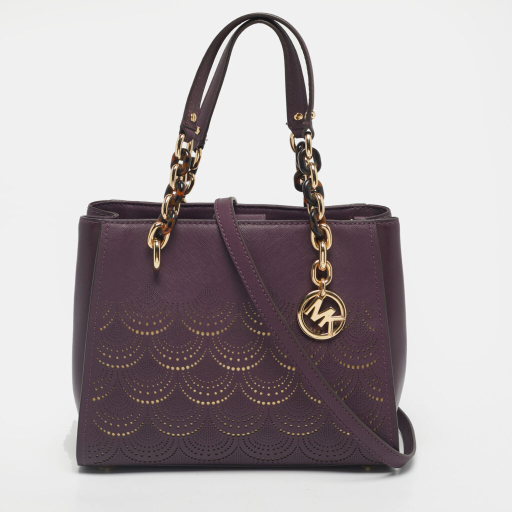 Michael Kors Purple Lasercut Leather North South Sofia Tote Michael Kors Purple Lasercut Leather North South Sofia Tote