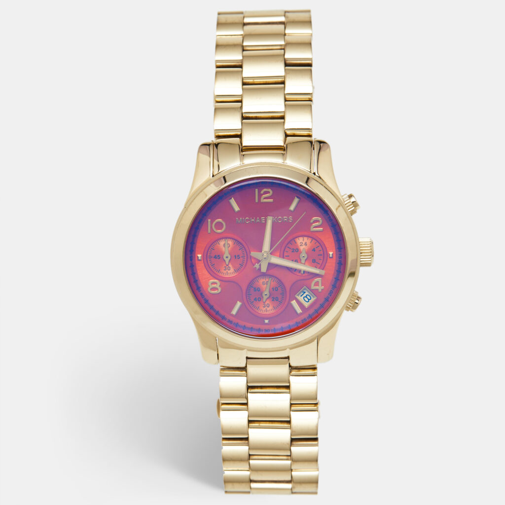 Michael Kors Pink Gold Plated Stainless Steel Runway MK5939 Women's Wristwatch 38 mm Michael Kors Pink Gold Plated Stainless Steel Runway MK5939 Women's Wristwatch 38 mm