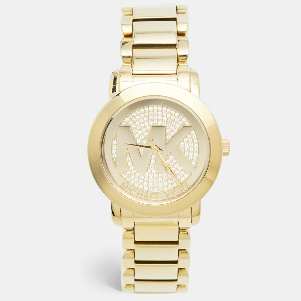 Michael Kors Champagne Gold Plated Stainless Steel Runway MK5432 Women's Wristwatch 38 mm Michael Kors Champagne Gold Plated Stainless Steel Runway MK5432 Women's Wristwatch 38 mm
