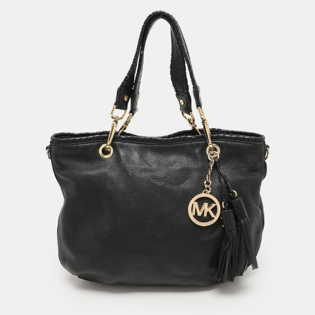 MICHAEL Michael Kors Black Leather Tassel Satchel