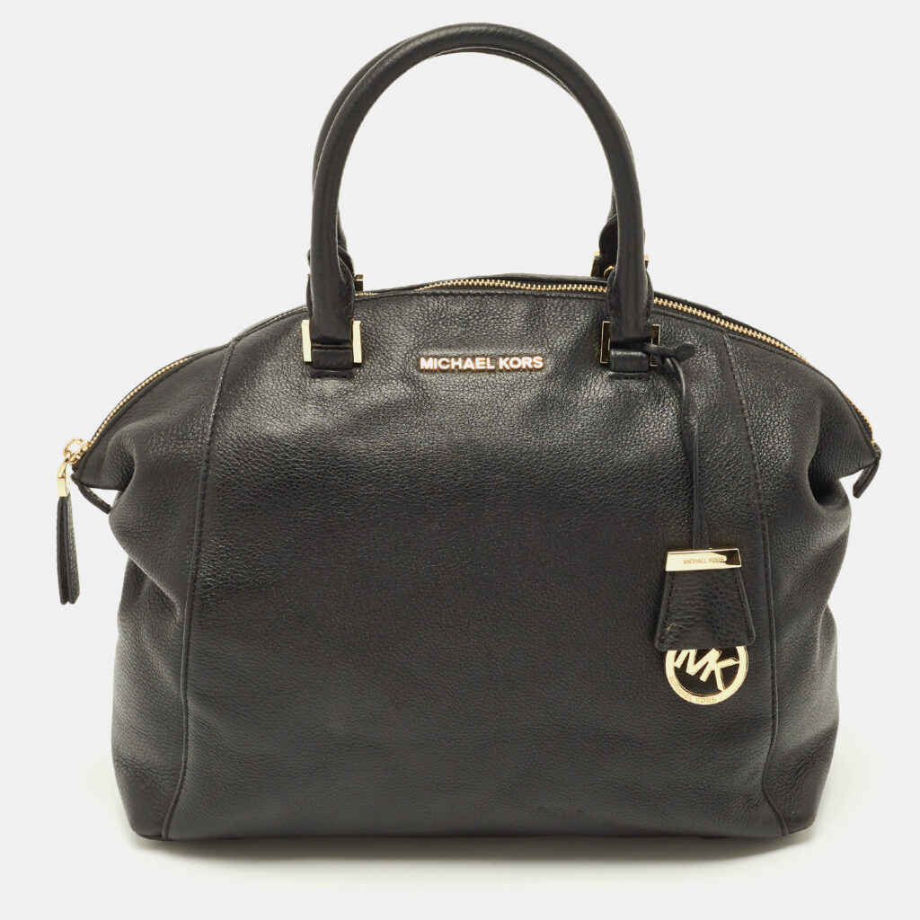 MICHAEL Michael Kors Black Leather Riley Satchel MICHAEL Michael Kors Black Leather Riley Satchel