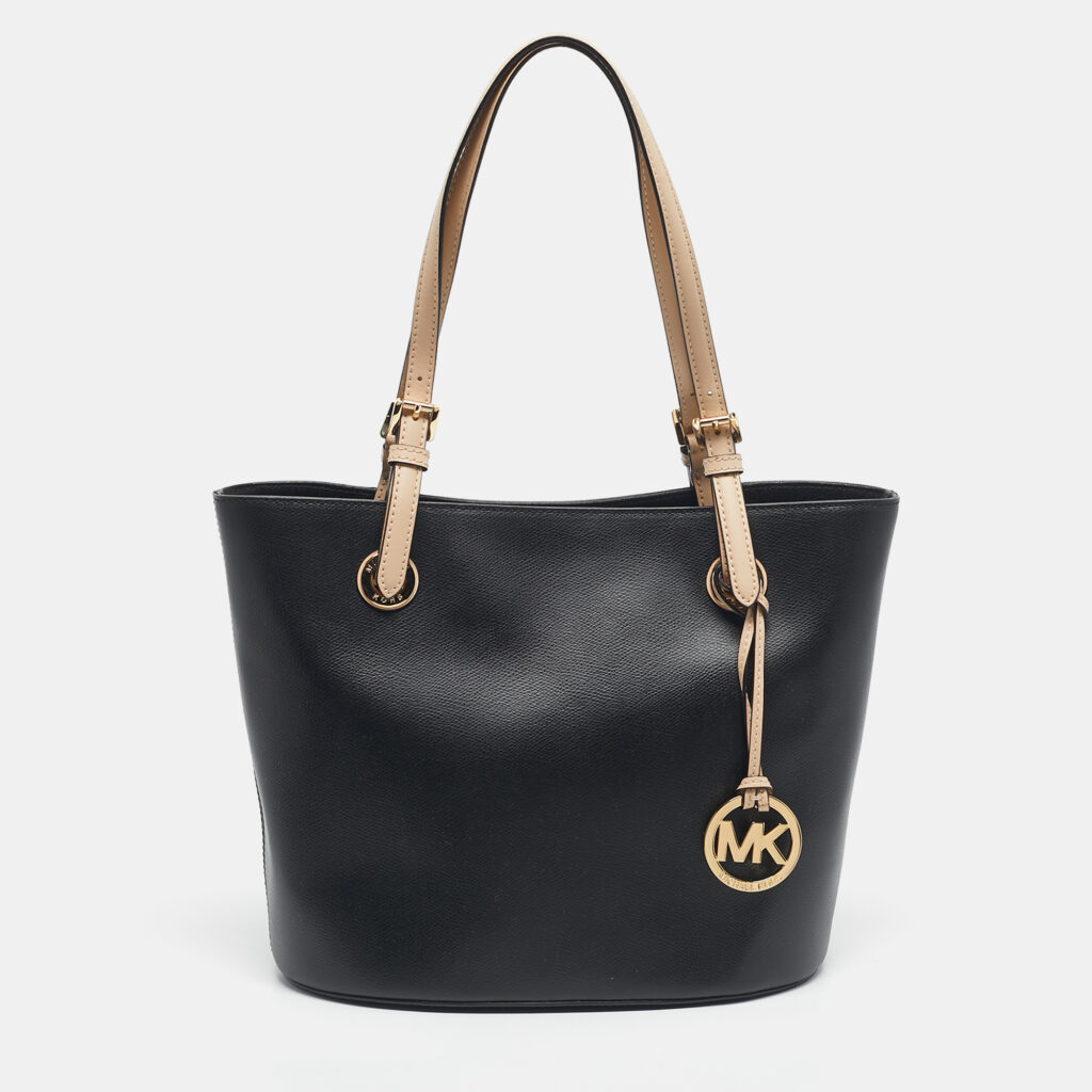 MICHAEL Michael Kors Black Leather Medium Jet Set Tote MICHAEL Michael Kors Black Leather Medium Jet Set Tote