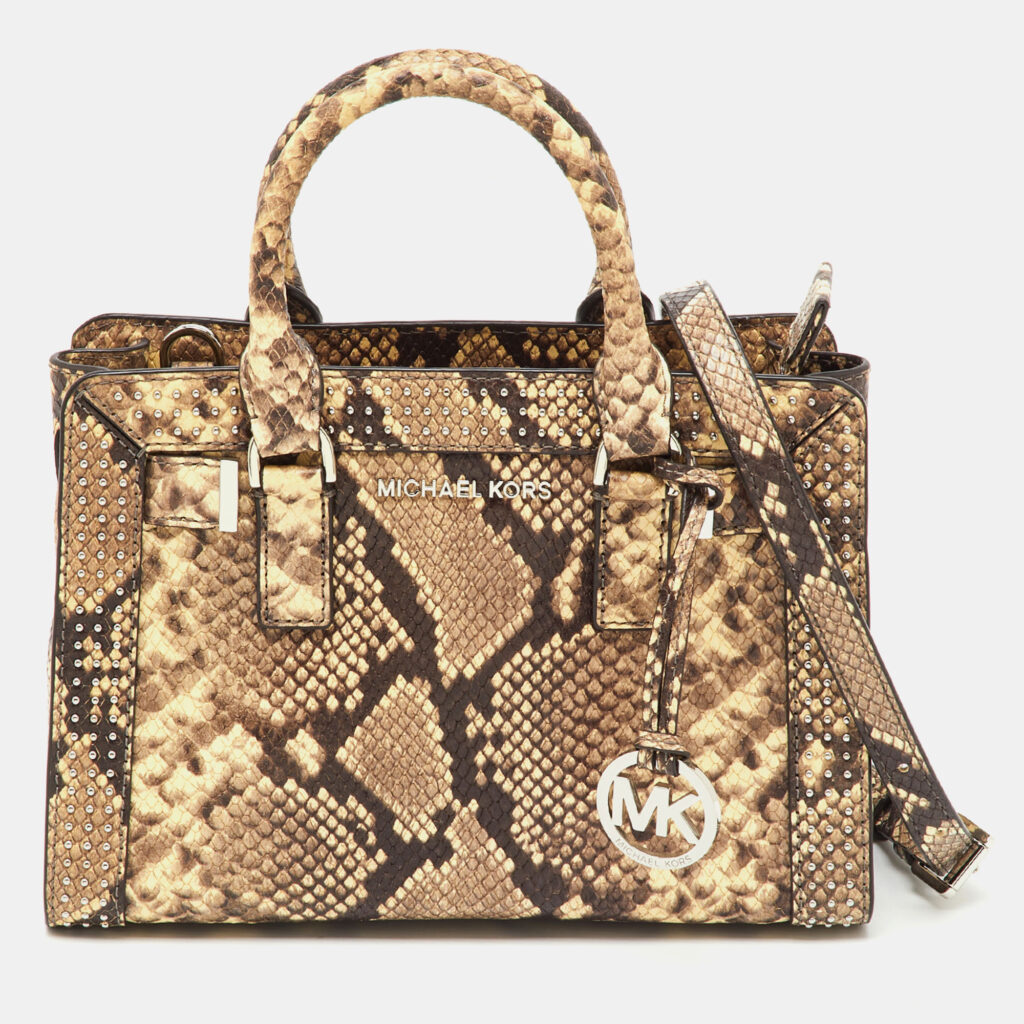 MICHAEL Michael Kors Multicolor Snakeskin Embossed Leather Small Dillon Satchel MICHAEL Michael Kors Multicolor Snakeskin Embossed Leather Small Dillon Satchel