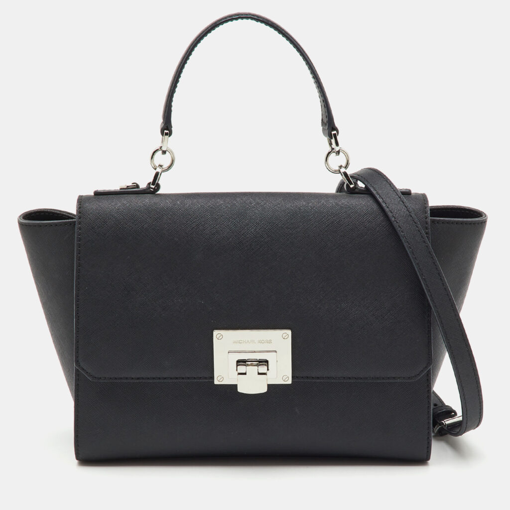 MICHAEL Michael Kors Black Saffiano Leather Callie Top Handle Bag MICHAEL Michael Kors Black Saffiano Leather Callie Top Handle Bag