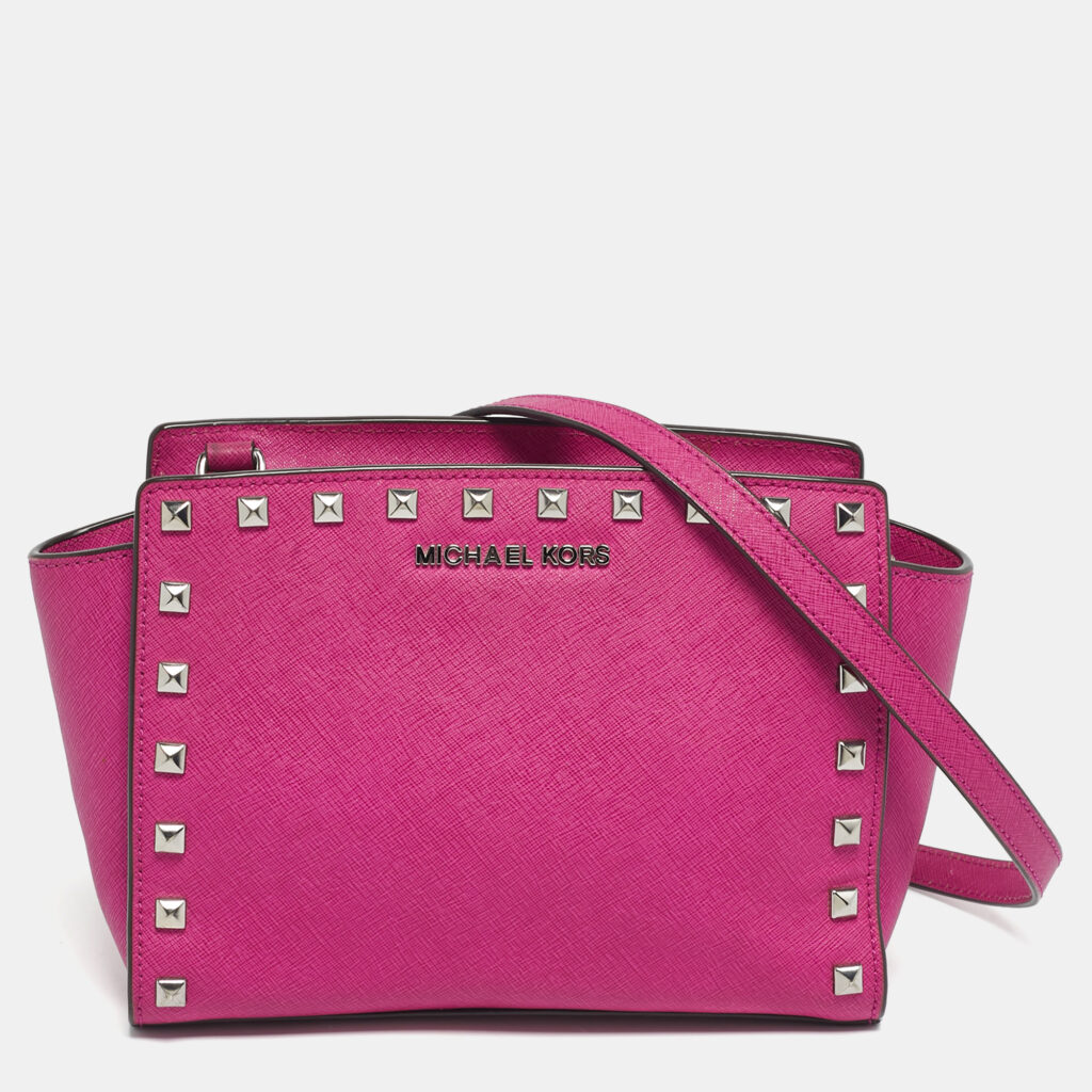 MICHAEL Michael Kors Fuchsia Leather Small Selma Crossbody Bag MICHAEL Michael Kors Fuchsia Leather Small Selma Crossbody Bag