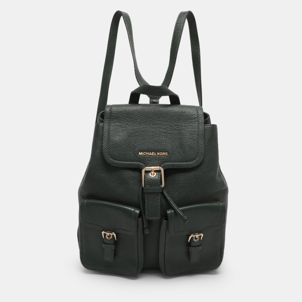 MICHAEL Michael Kors Green Leather Susie Drawstring Backpack MICHAEL Michael Kors Green Leather Susie Drawstring Backpack