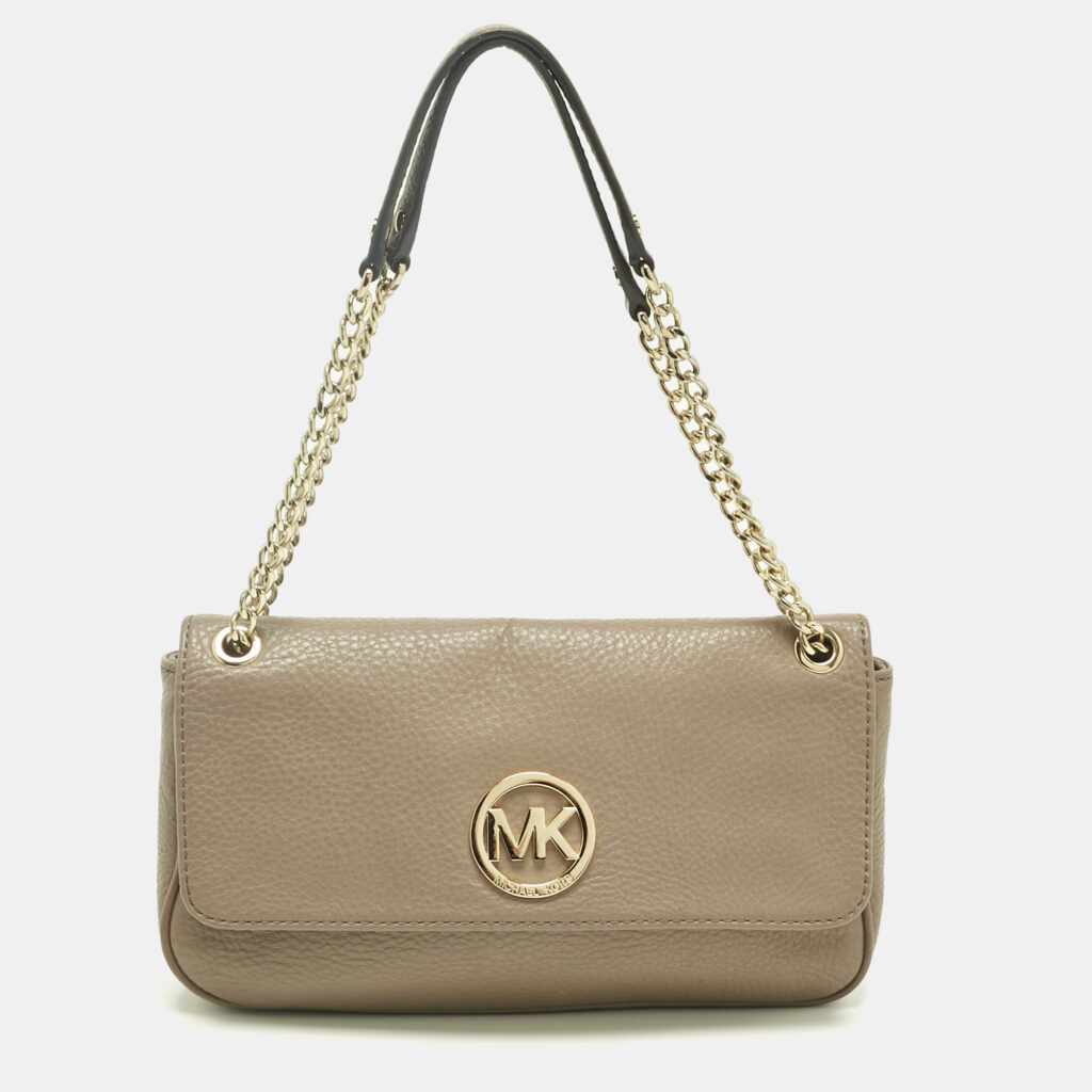 MICHAEL Michael Kors Beige Leather Fulton Shoulder Bag MICHAEL Michael Kors Beige Leather Fulton Shoulder Bag