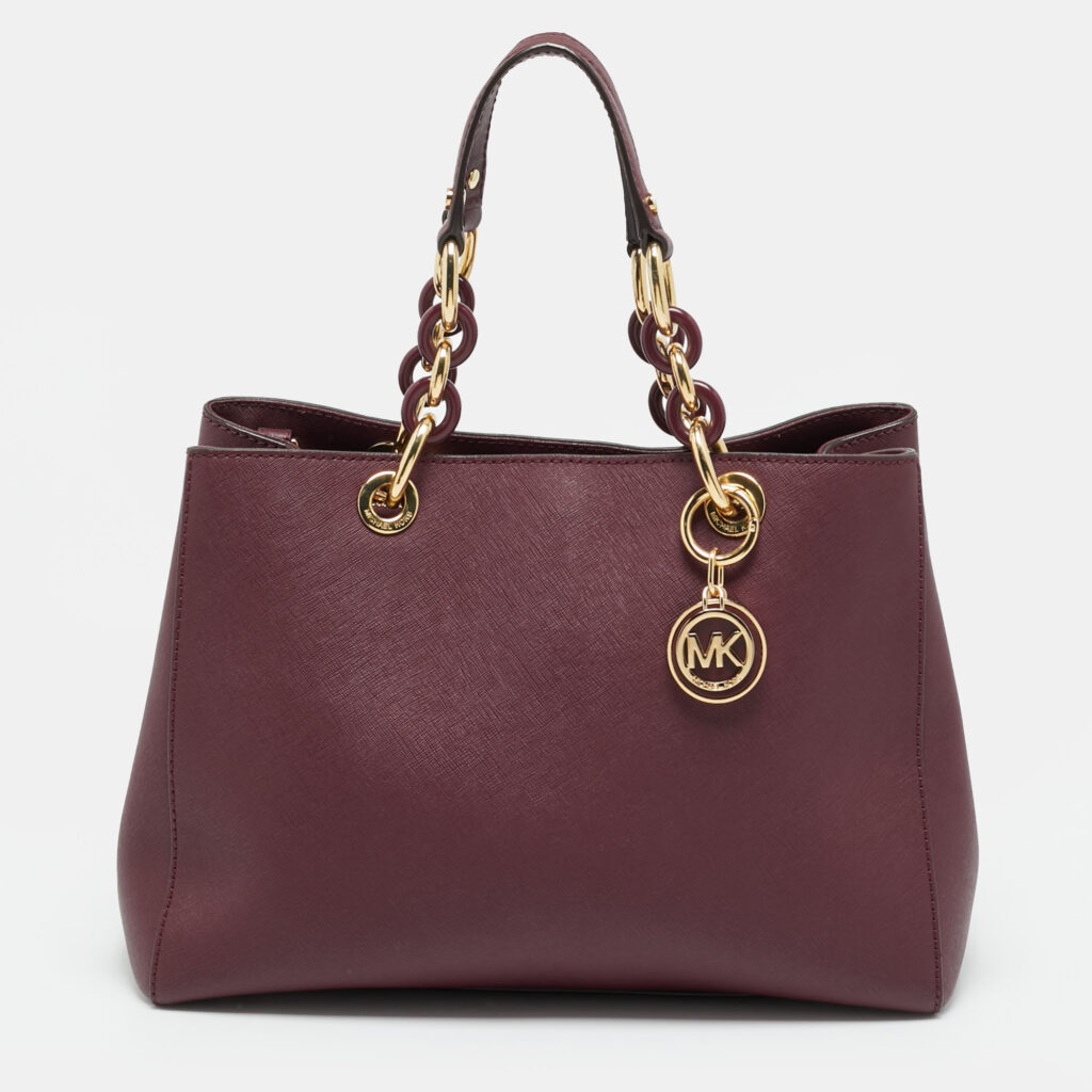 luxury-women-michael-michael-kors-used-handbags-p1246704-002.jpg MICHAEL Michael Kors Cynthia Medium Burgundy Leather Tote