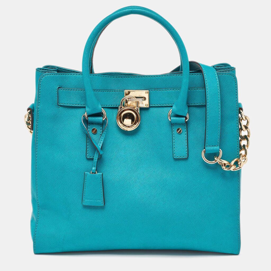 MICHAEL Michael Kors Green Leather Large Hamilton North South Tote MICHAEL Michael Kors Green Leather Large Hamilton North South Tote