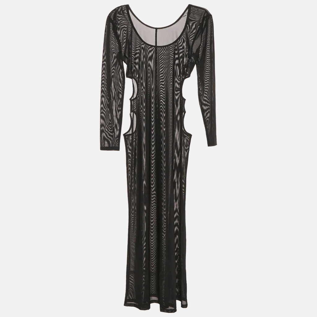 Misha Black Mesh Long Sleeve Cut-Out Maxi Dress S Misha Black Mesh Long Sleeve Cut-Out Maxi Dress S