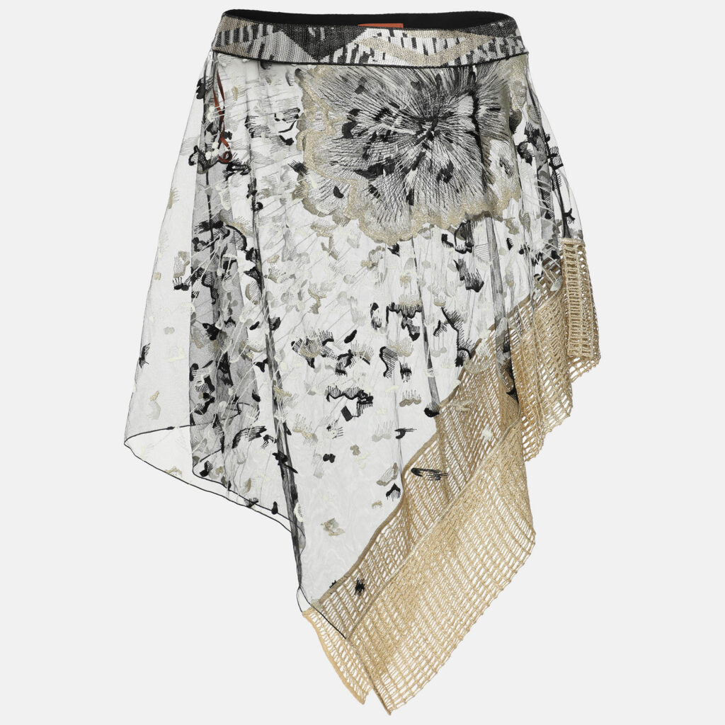 Missoni Mare Black/Gold Knit Embroidered Tops S Missoni Mare Black/Gold Knit Embroidered Tops S