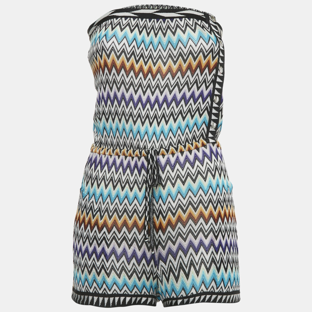 Missoni Mare Multicolor Chevron Knit Cover-Up Jumpsuit M Missoni Mare Multicolor Chevron Knit Cover-Up Jumpsuit M