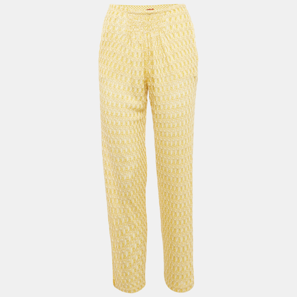 Missoni Mare Yellow Patterned Cover-Up Trousers S Missoni Mare Yellow Patterned Cover-Up Trousers S