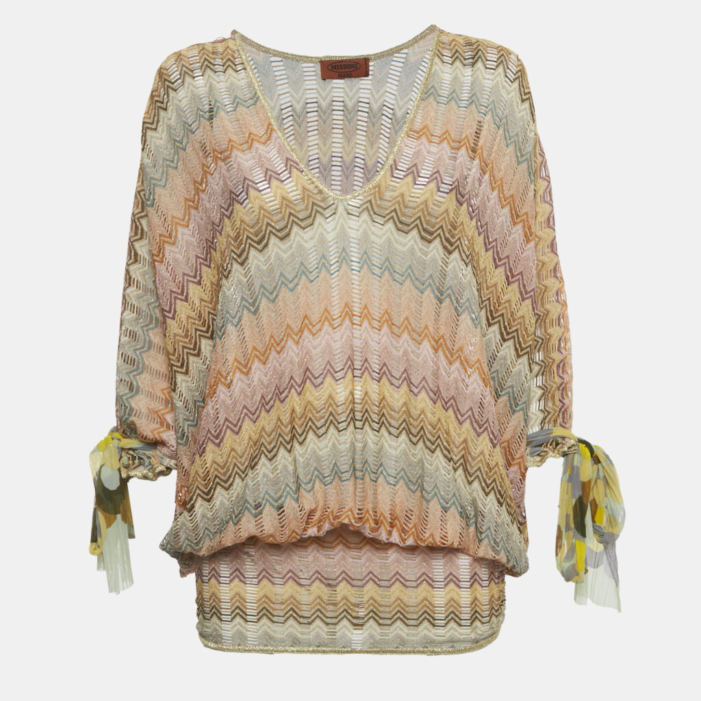 Missoni Mare Multicolor Lurex Knit Oversized Top S Missoni Mare Multicolor Lurex Knit Oversized Top S