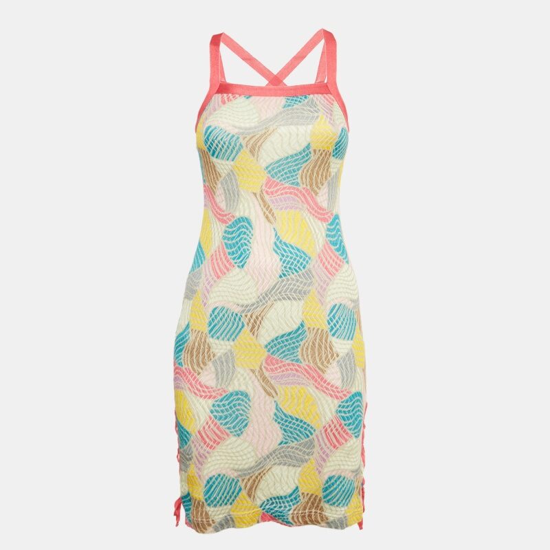 Missoni Sport Pink Patterned Knit Lace-Up Mini Dress S Missoni Sport Pink Patterned Knit Lace-Up Mini Dress S