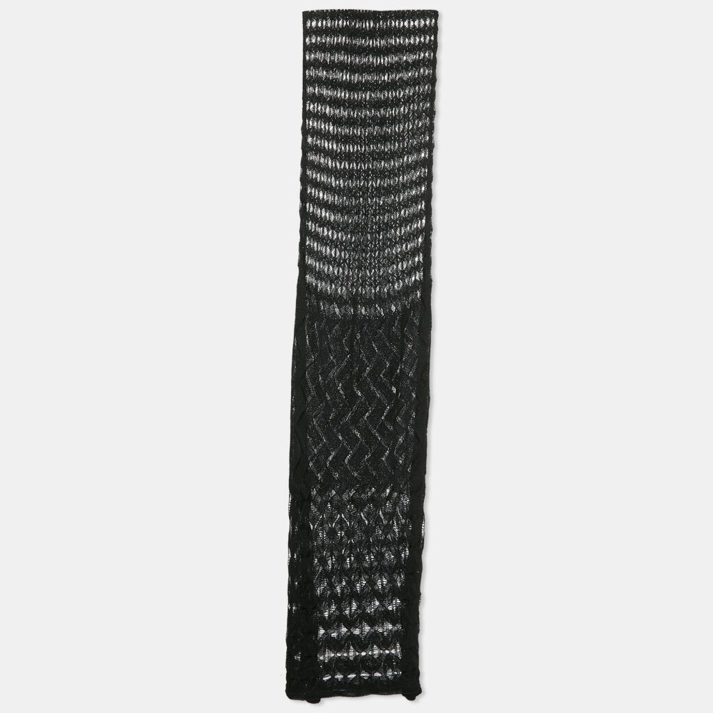 Missoni Black Patterned Knit Scarf Missoni Black Patterned Knit Scarf