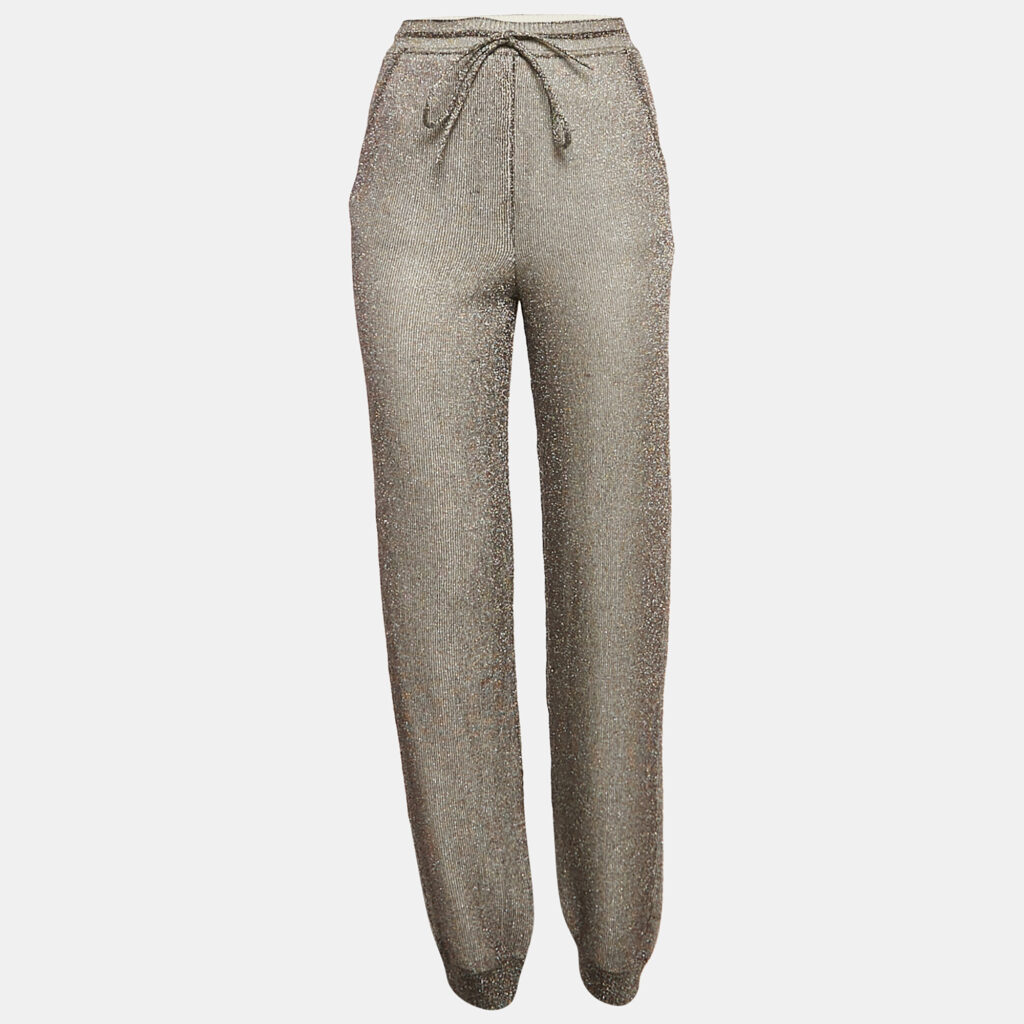 Missoni Metallic/Multicolor Lurex Knit Pants S Missoni Metallic/Multicolor Lurex Knit Pants S