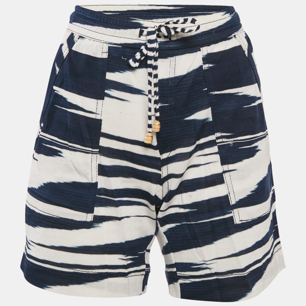 Missoni Blue/White Patterned Knit Drawstring Short XL Missoni Blue/White Patterned Knit Drawstring Short XL