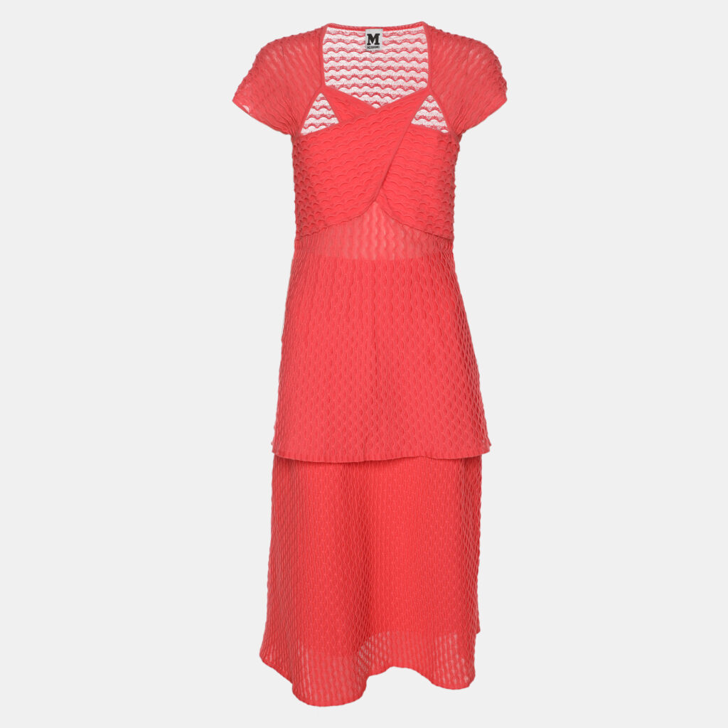 M Missoni Coral Cotton Knit Tops and Midi Skirt Set L M Missoni Coral Cotton Knit Tops and Midi Skirt Set L