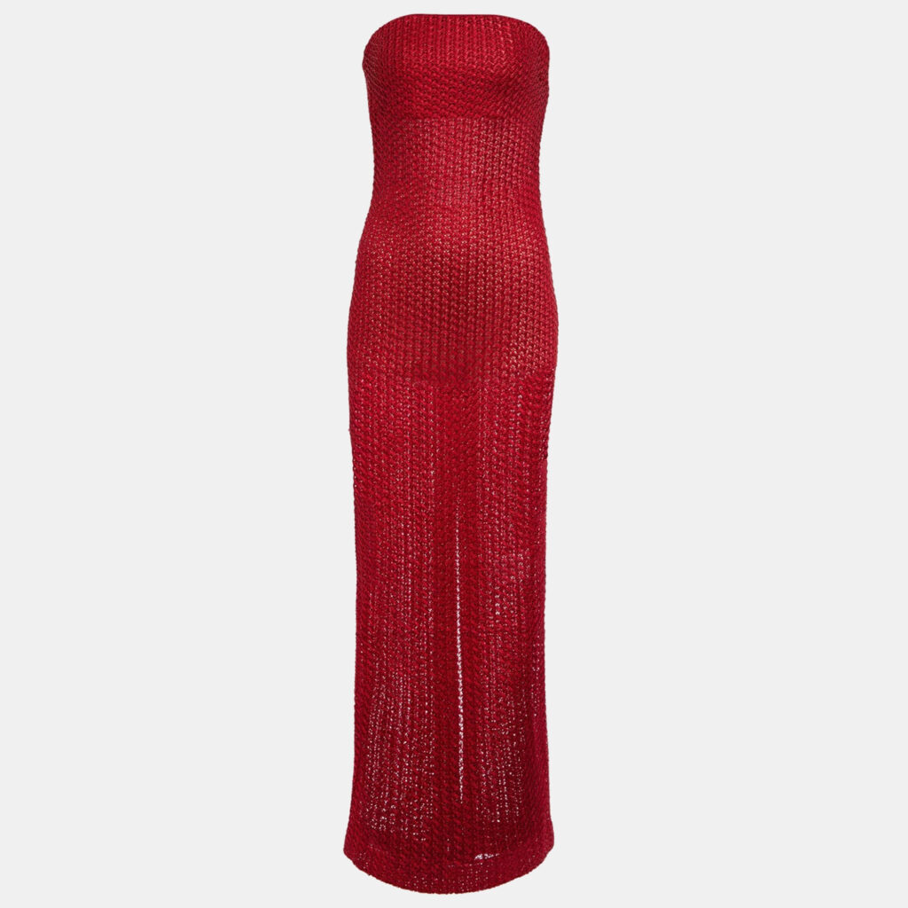 luxury-women-missoni-used-clothes-p1219171-008-1.jpg Missoni Red Crochet Strapless Sheer Maxi Dress M