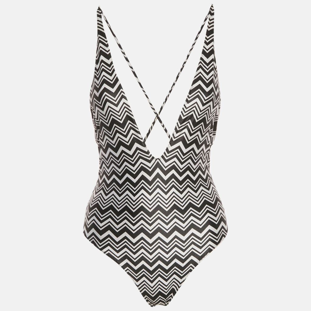 Missoni Black/White Zig Zag Jersey Swimsuit M Missoni Black/White Zig Zag Jersey Swimsuit M