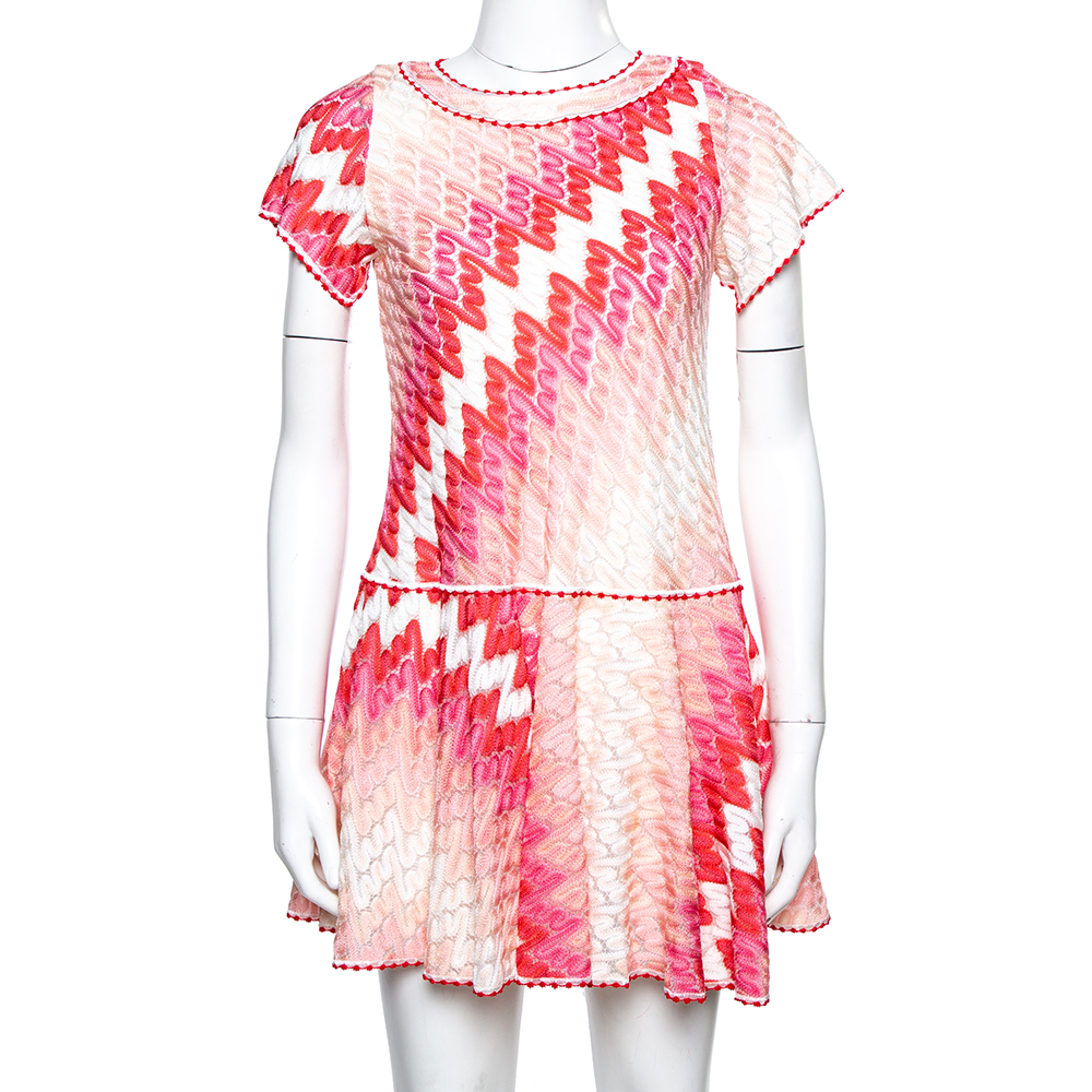 Missoni Pink Chevron Pattern Knit Dress 10 Yrs