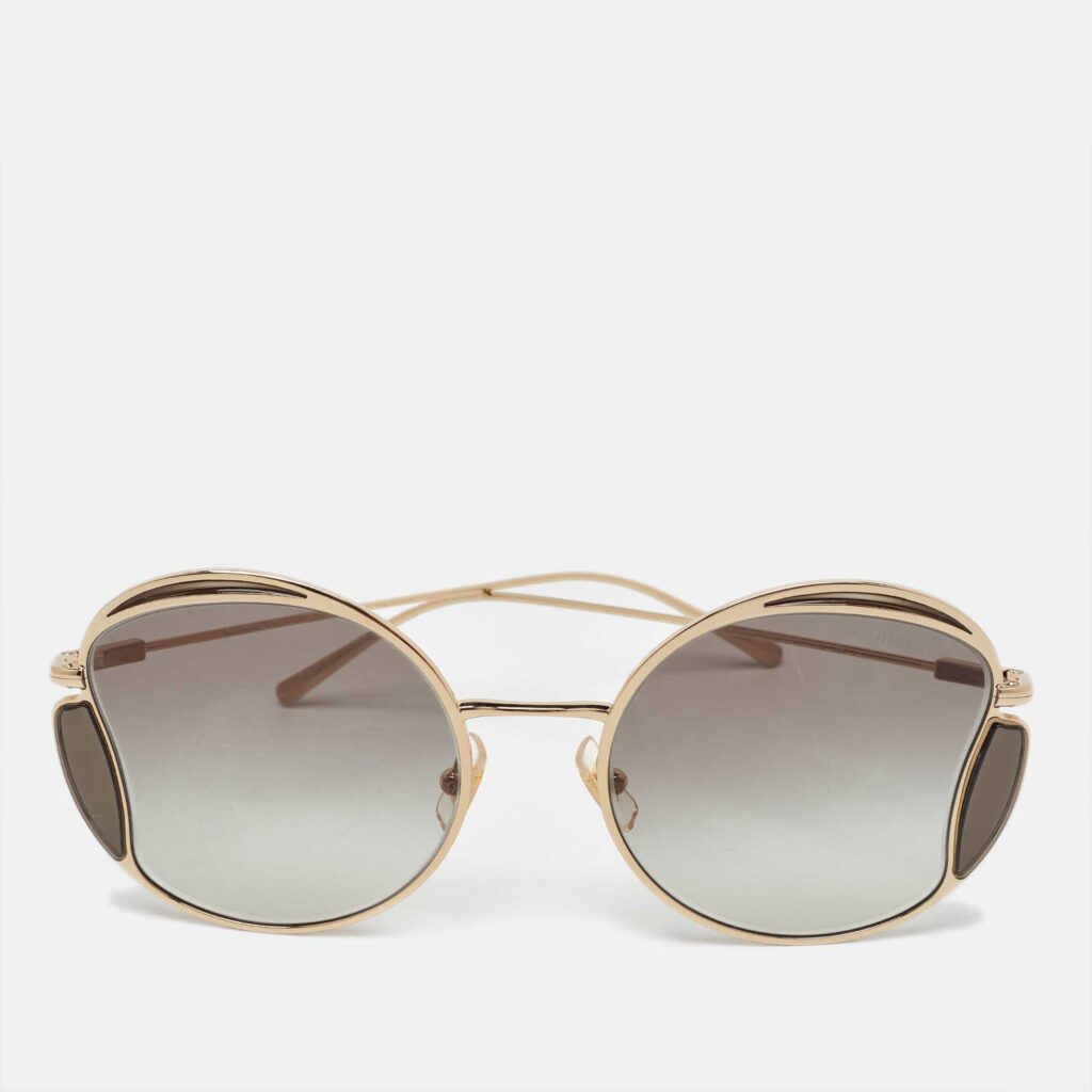 Miu Miu Grey/Gold Tone Gradient SMU 56X Butterfly Sunglasses