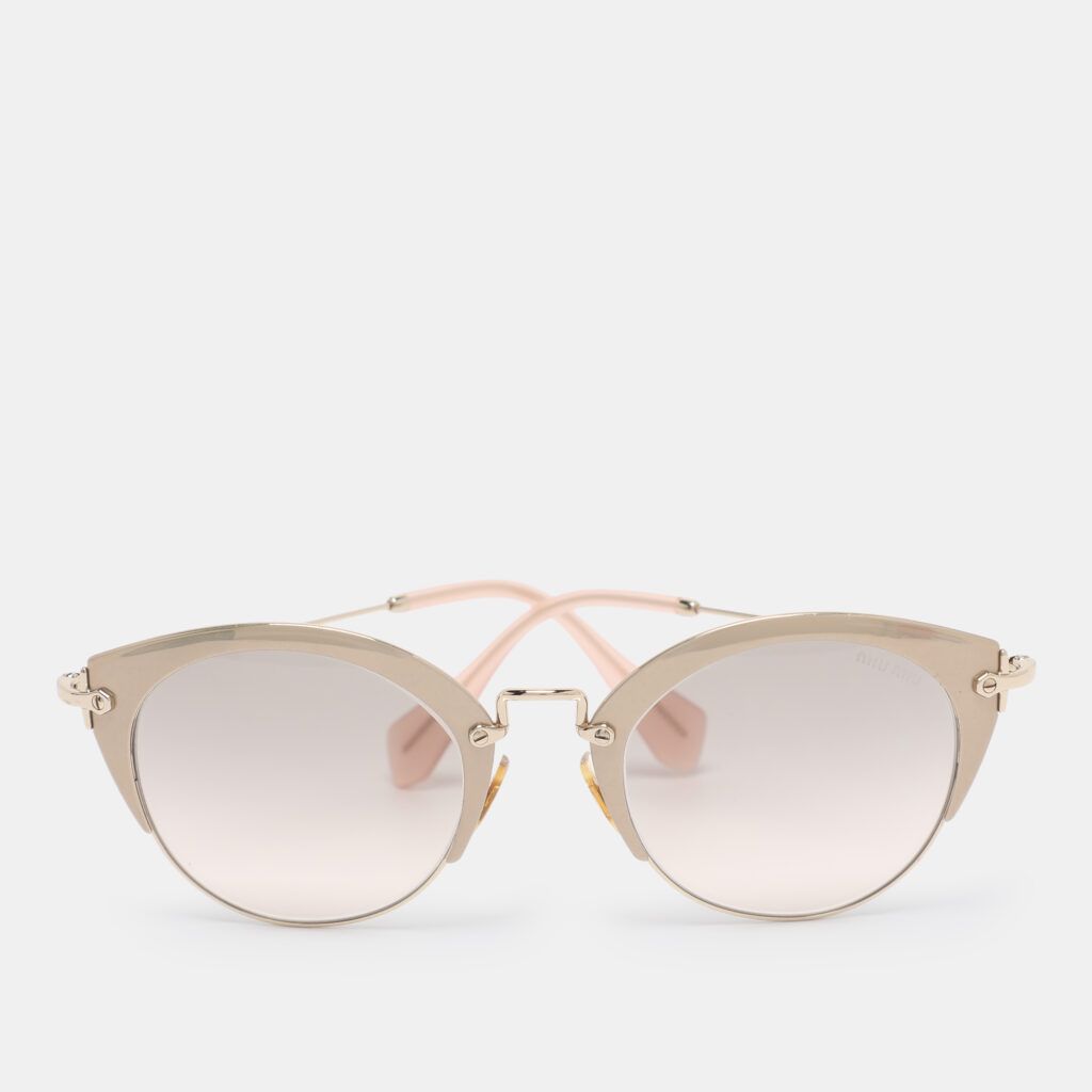 Miu Miu Grey/Gold SMU53R Round Sunglasses Miu Miu Grey/Gold SMU53R Round Sunglasses