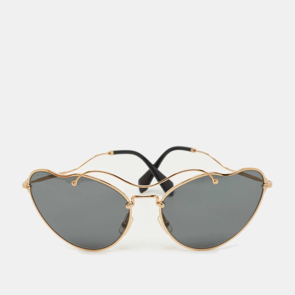 Miu Miu Black/Gold SMU 55R Butterfly Sunglasses