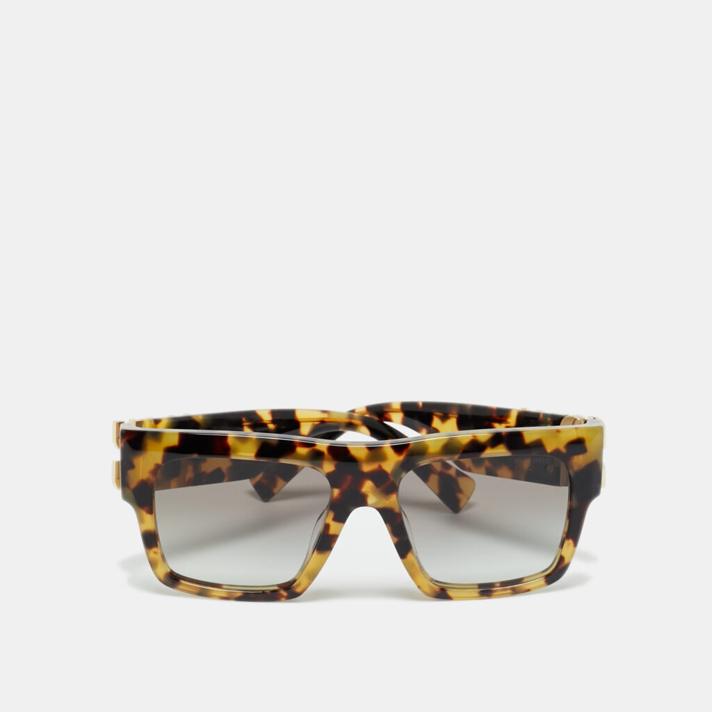 Miu Miu Tortoise Brown/Black Gradient Logo Square Sunglasses
