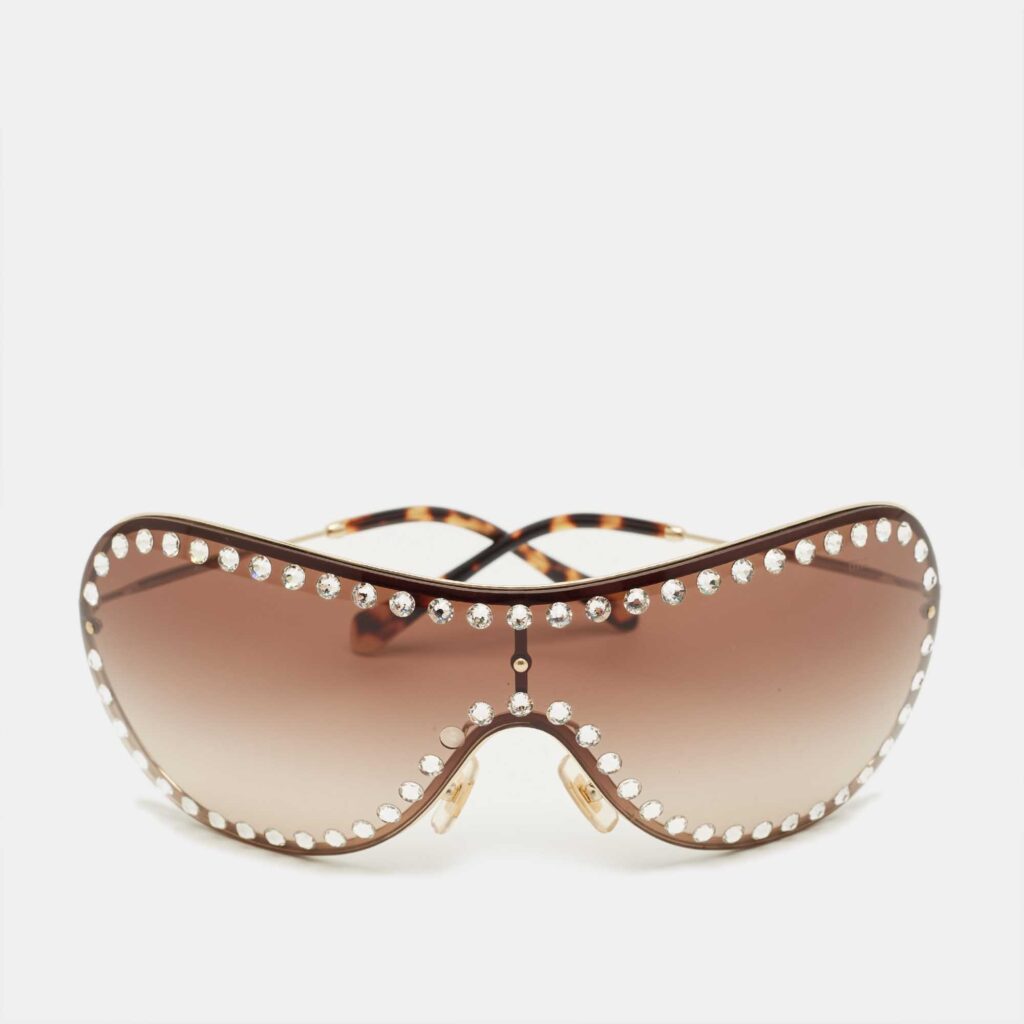Miu Miu Brown Gradient SMU 51V Crystal Shield Sunglasses Miu Miu Brown Gradient SMU 51V Crystal Shield Sunglasses