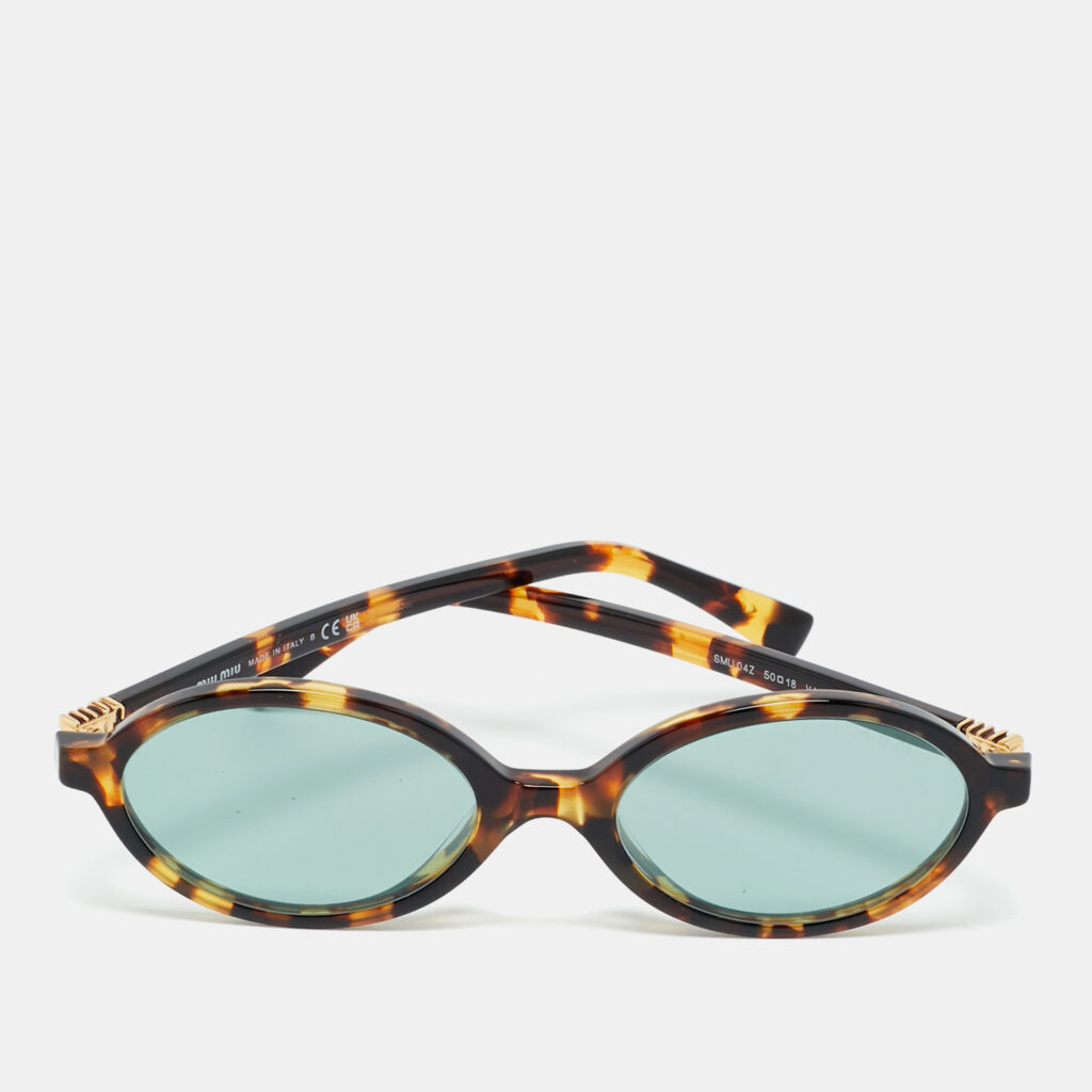 Miu Miu Tortoise Brown SMU04Z Regard Oval Sunglasses Miu Miu Tortoise Brown SMU04Z Regard Oval Sunglasses