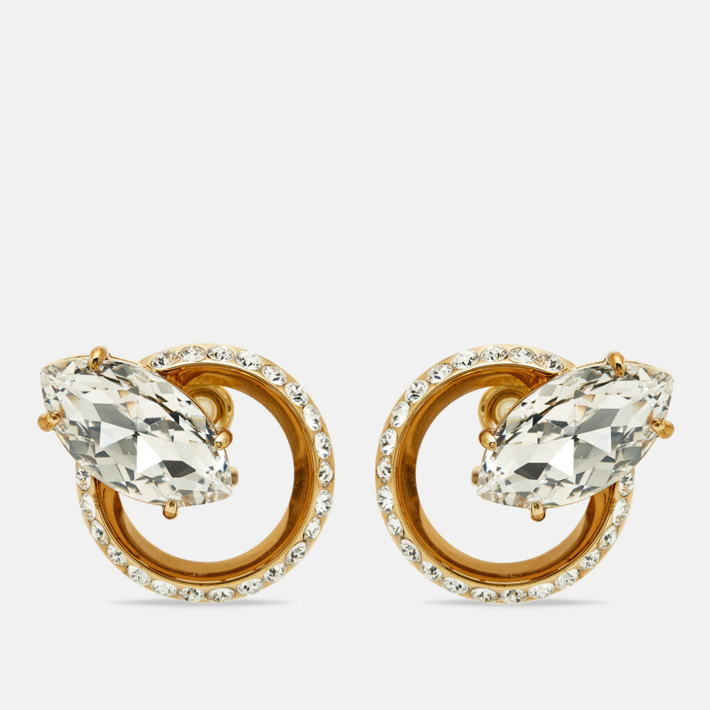 Miu Miu Crystals Gold Tone Earrings Miu Miu Crystals Gold Tone Earrings
