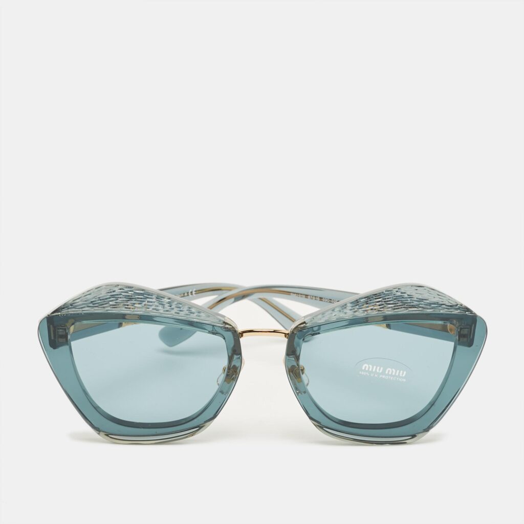 Miu Miu Teal Blue Gradient SMU 01X Butterfly Sunglasses Miu Miu Teal Blue Gradient SMU 01X Butterfly Sunglasses
