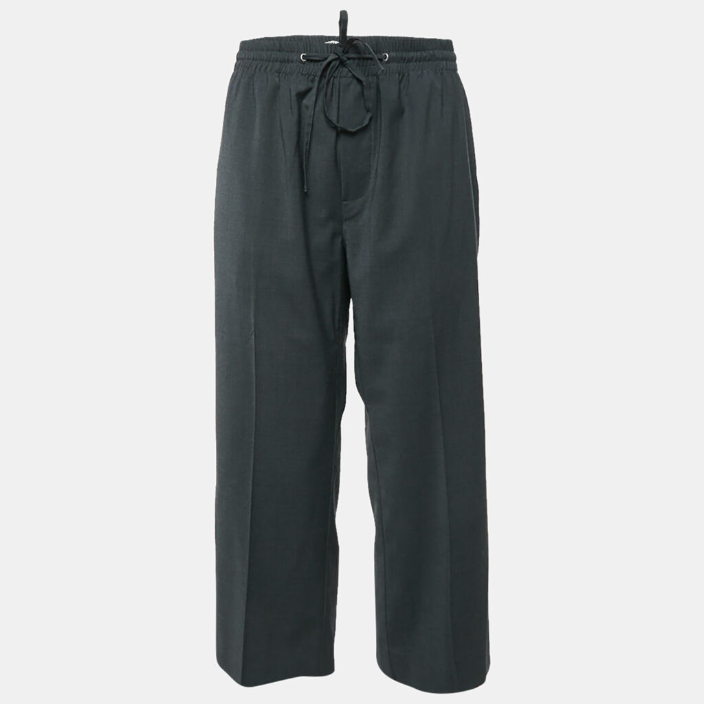 luxury-women-miu-miu-used-clothes-p1089460-006-1.jpg Miu Miu Charcoal Black Wool Blend Straight Leg Trousers M