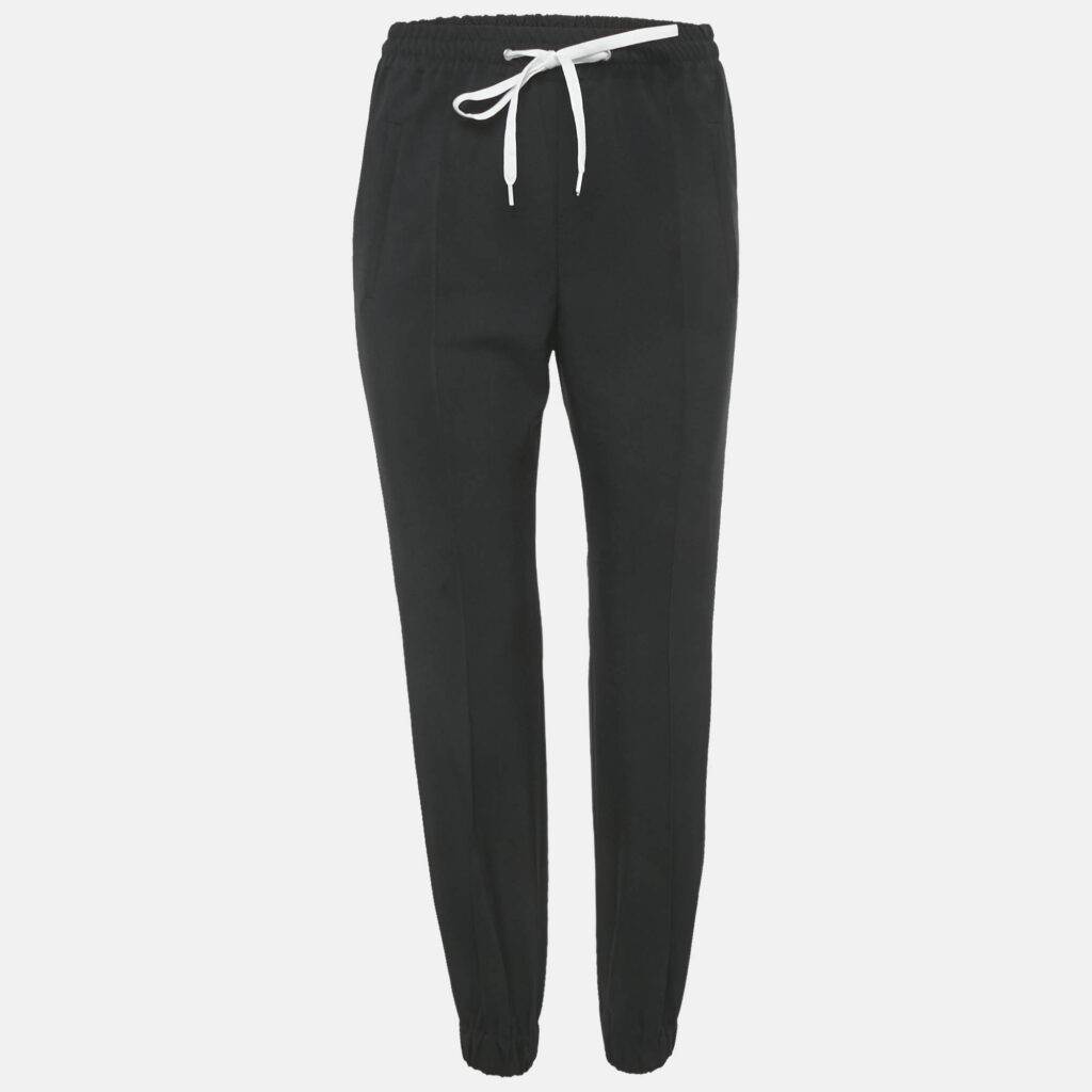 Miu Miu Black Logo Band Crepe Jogger Pants XS Miu Miu Black Logo Band Crepe Jogger Pants XS