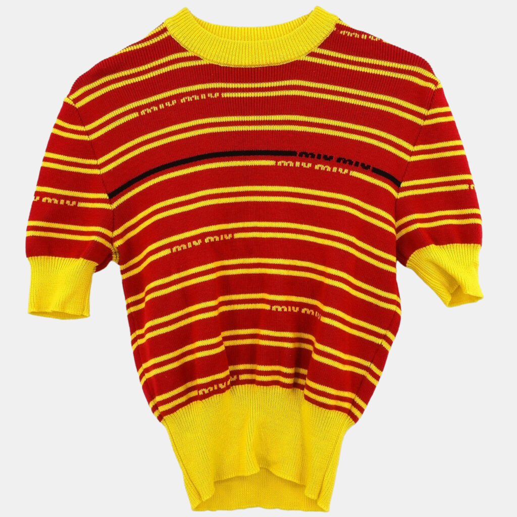 Miu Miu Sweater Yellow Red #38 Miu Miu Sweater Yellow Red #38