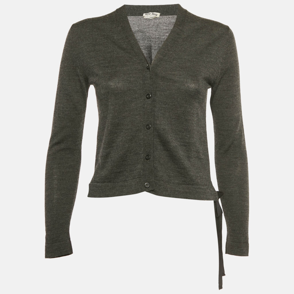 Miu Miu Black Knit Buttoned Cardigan S