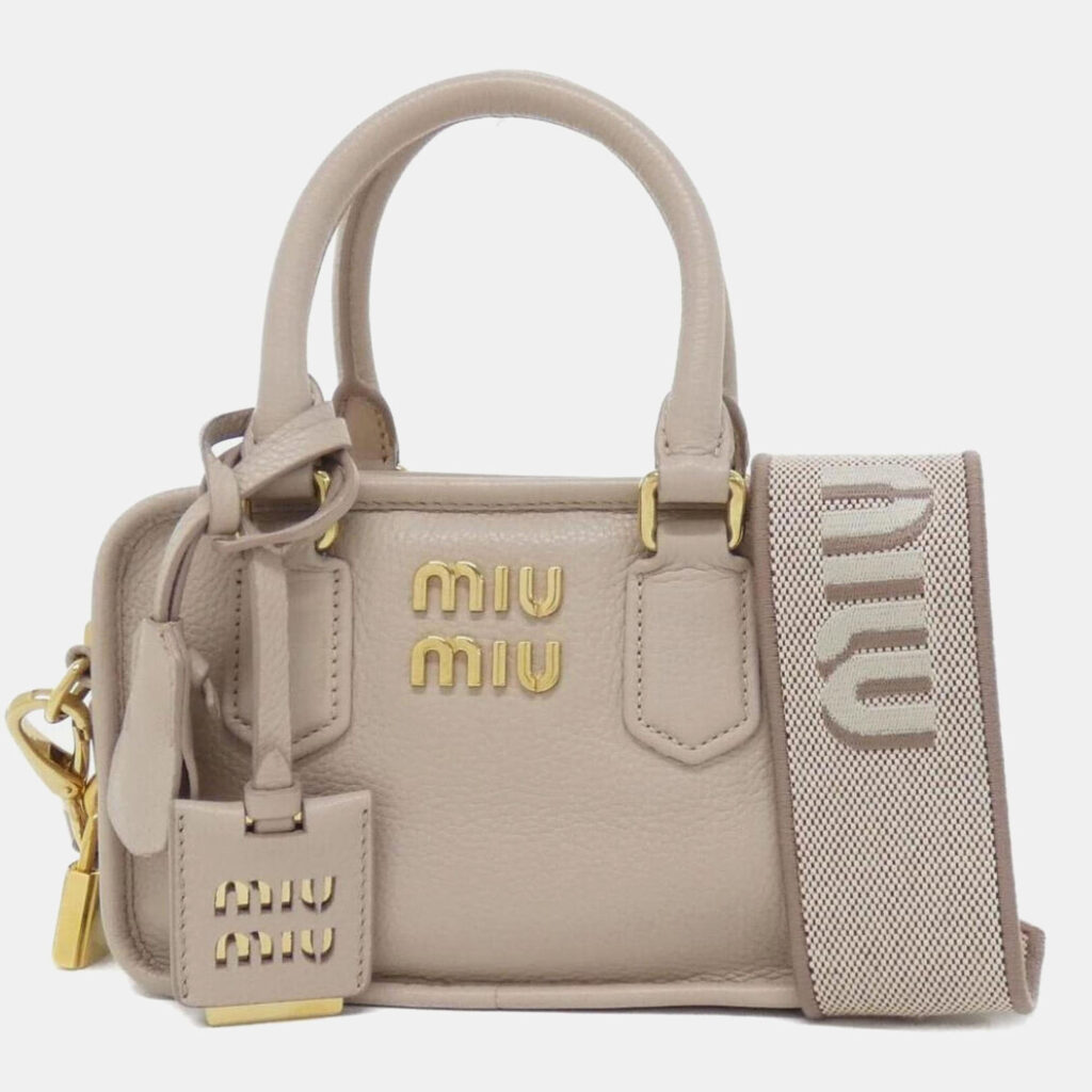 Miu Miu Arcadie Beige Leather Handbag Miu Miu Arcadie Beige Leather Handbag