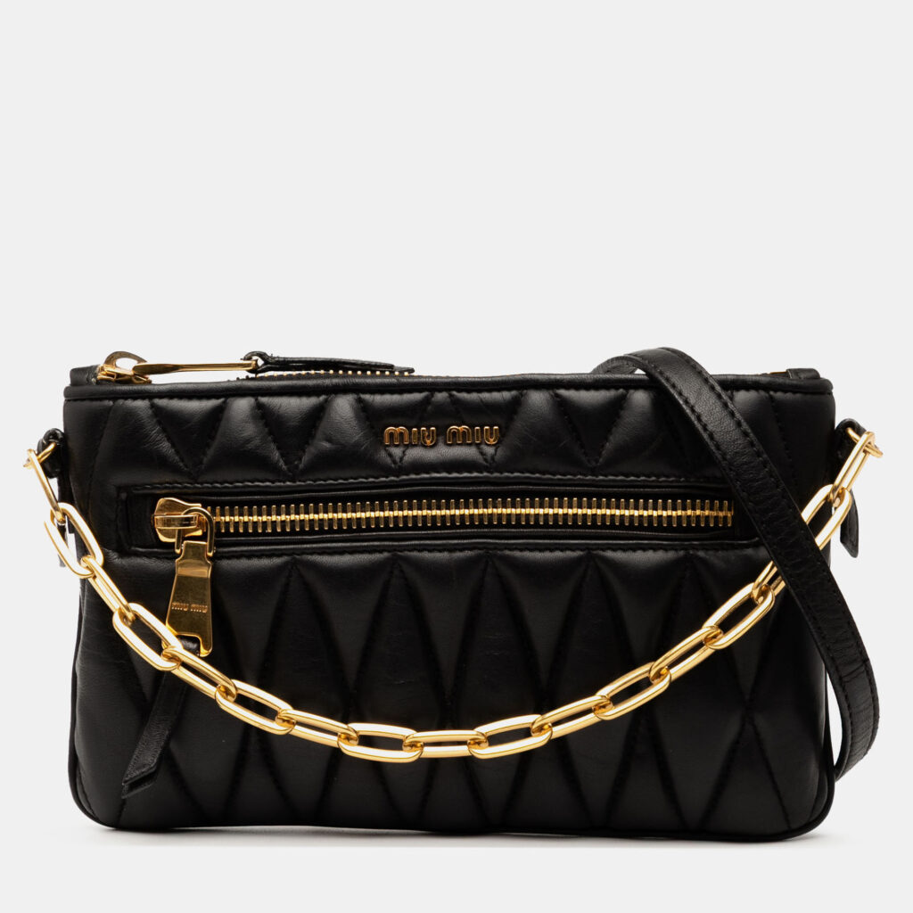 Miu Miu Matelasse Leather Satchel