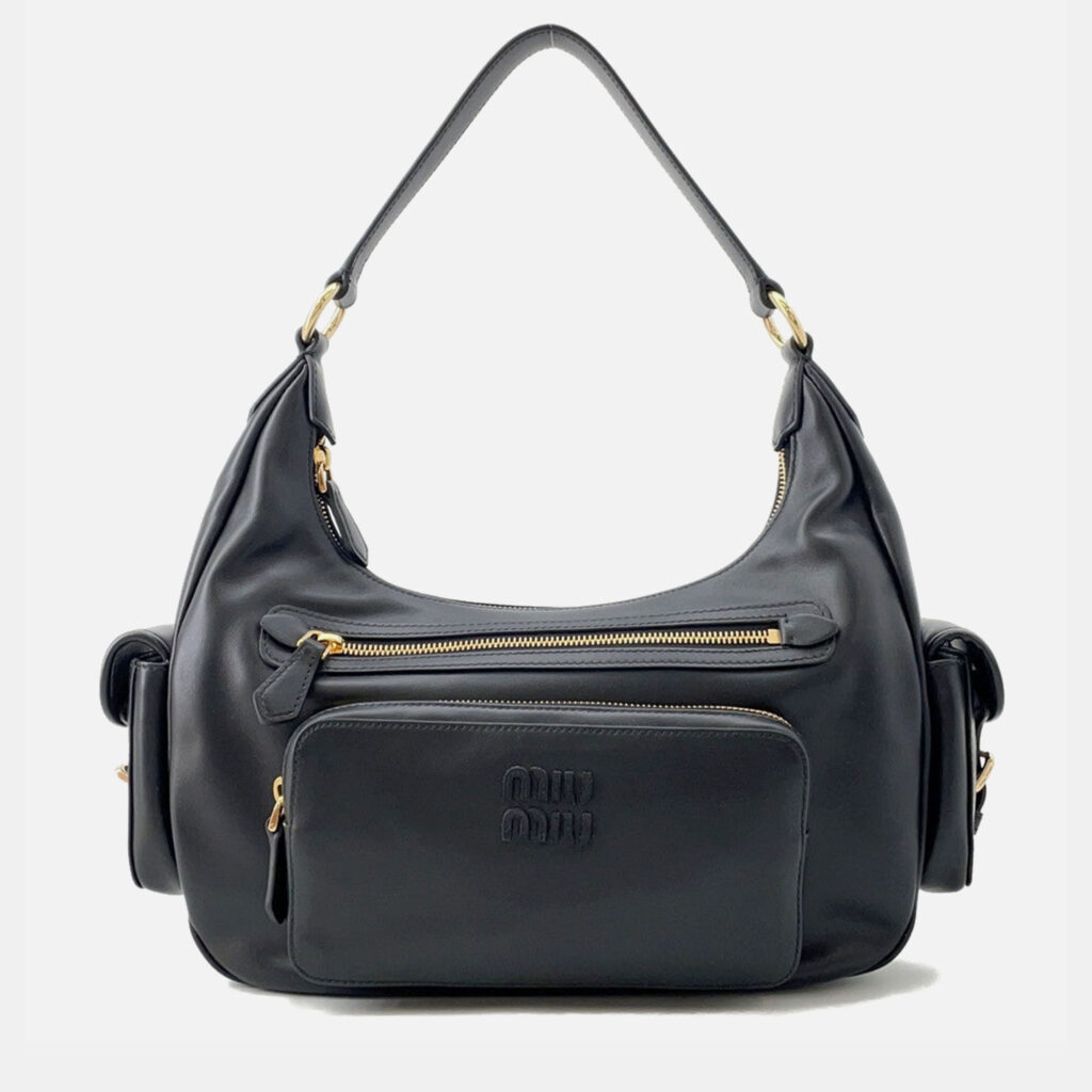 Miumiu Pocket Bag Black Nappa Leather Miumiu Pocket Bag Black Nappa Leather