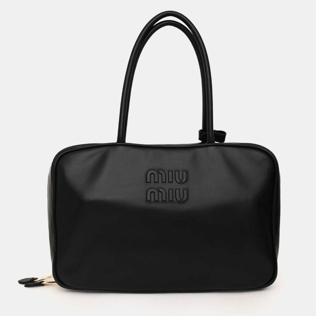 Miu Miu Black Leather 'Beau' Shoulder Bag Miu Miu Black Leather 'Beau' Shoulder Bag