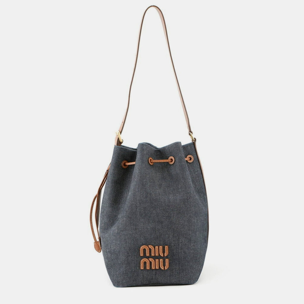 luxury-women-miu-miu-used-handbags-p1248505-002-1.jpg Miu Miu Miu Shoulder Bag Bucket Denim Leather