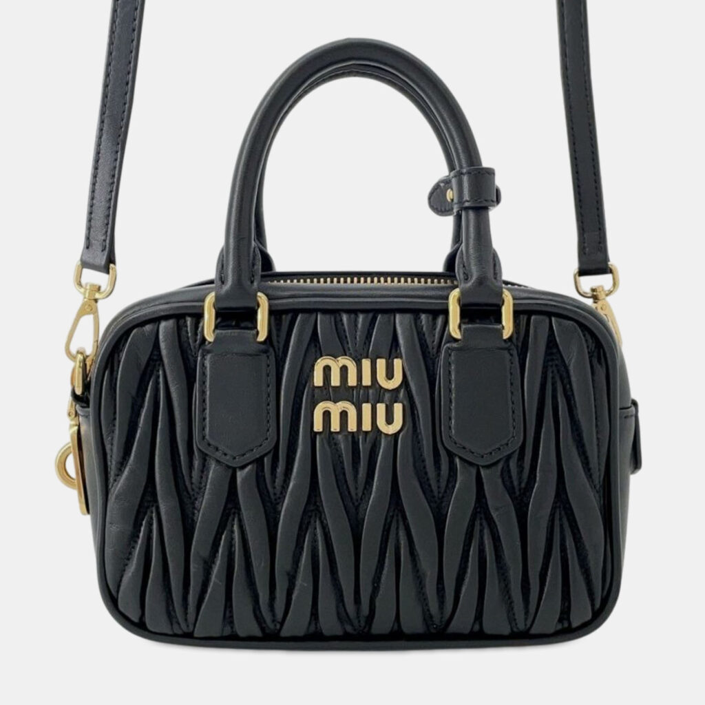 Miu Miu Black Matelasse Nappa Arcadie Satchel Miu Miu Black Matelasse Nappa Arcadie Satchel
